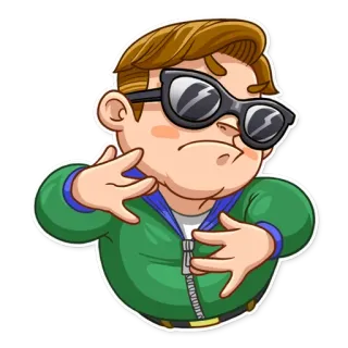 😎 Desenho animado, Personagem, Óculos, Gesto, Legal, Divertido telegram sticker