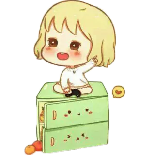 😋 Мультфильм, Ребенок, Холодильник, Милый, Каваии telegram sticker