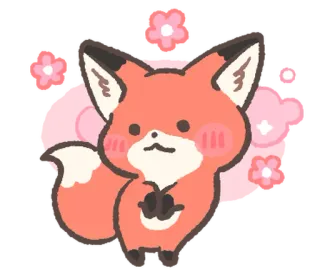 ☺️ キツネ, 動物, かわいい, マンガ, ステッカー, カワイイ telegram sticker