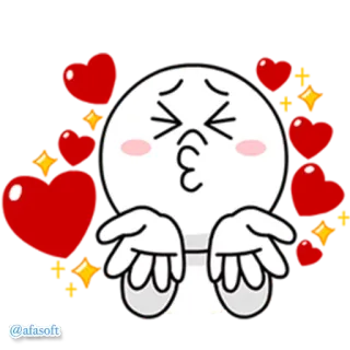 💓 @afasoft สติกเกอร์, น่ารัก, หัวใจ, จูบ, การ์ตูน, รัก telegram sticker