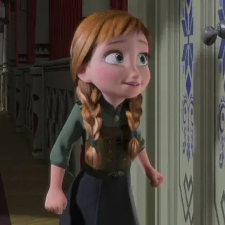 😆 Anna Frozen cartoon, animation, Disney, princess, girl telegram sticker