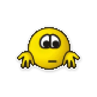 👐 Biểu tượng cảm xúc, Màu vàng, Khuôn mặt, Mắt, Bàn tay, Bò telegram sticker
