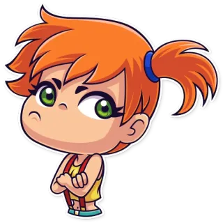 😕 Misty Pokemon Мультфильм, Аниме, Покемон, Мисти, Злая, Девушка telegram sticker
