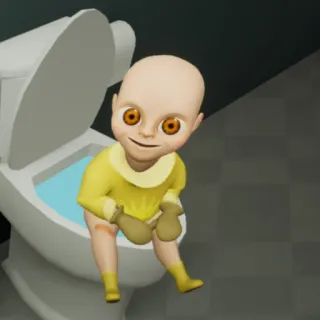 😋 bebê, banheiro, assustador, criança, casa de banho, boneca, terror telegram sticker