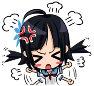😠 화난, 치비, 애니메이션, 만화, 좌절한, 짜증난, 미친 telegram sticker