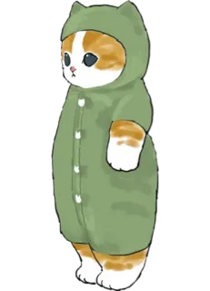 👕 cat, animal, cute, cartoon, onesie, green telegram sticker