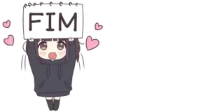 ❤️ FIM Anime, Fille, Mignon, Fin, Final telegram sticker