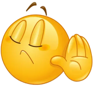 ✋ Emoji, Cara, Mano, Stop, Amarillo, Desaprobación telegram sticker