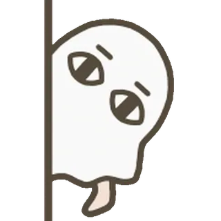 ๐ ghost, cute, sticker, peeking, spooky, cartoon, drawing whatsapp sticker