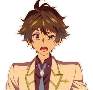 😱 anime, male, character, scared, surprised whatsapp sticker