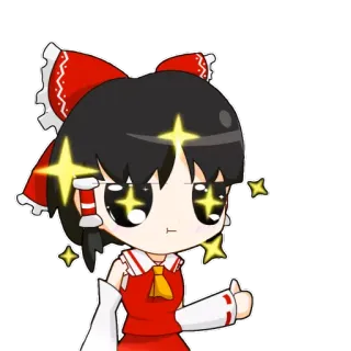👍 Reimu Hakurei Touhou Project Anime, Kartun, Manga, Touhou Project, Reimu Hakurei, Chibi, Lucu, Berkilau telegram sticker
