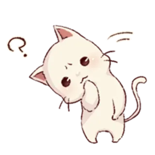 🤔 kot, myślący, pytanie, zmieszany, słodki, kawaii, zwierzę telegram sticker