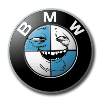 😆 bmw, trollface, mem, samochód, logo telegram sticker