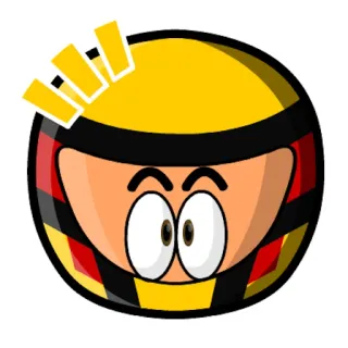 😯 漫画, ヘルメット, レース, 黄色, ドライバー telegram sticker