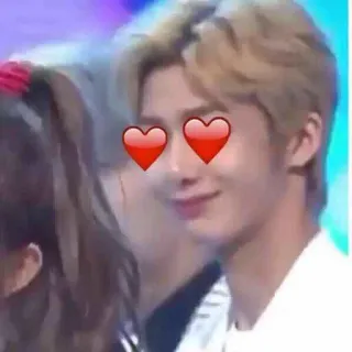❤ heart eyes, smile, love, cute, korean pop, idol, kpop telegram sticker