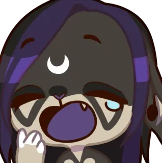 🥱 dibujos animados, dormilón, bostezo, luna, peludo telegram sticker