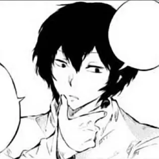 🥚 Osamu Dazai Bungou Stray Dogs Anime, Mangá, Personagem, Pensando, BSD telegram sticker
