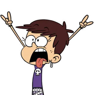 🤘 Luna Loud The Loud House Dessin animé, Rock, Crâne, Geste, Langue telegram sticker