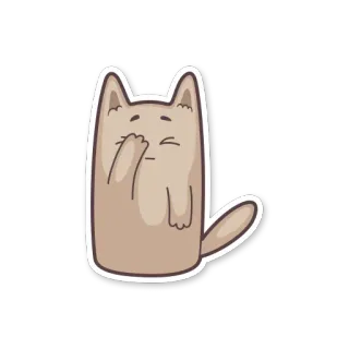 😑 gatto, adesivo, cartone animato, animale, carino, triste, gattino telegram sticker