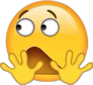 🙀 emoji, scared, shocked, face, yellow, expression, hands telegram sticker