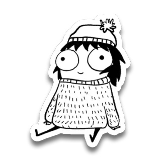 😇 pegatina, ilustración, dibujo animado, personaje, lindo, invierno, gorro, suéter whatsapp sticker
