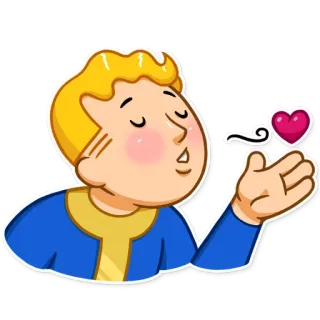 😘 Vault Boy Fallout video game, Fallout, Vault-Tec, blowing kiss, cartoon telegram sticker