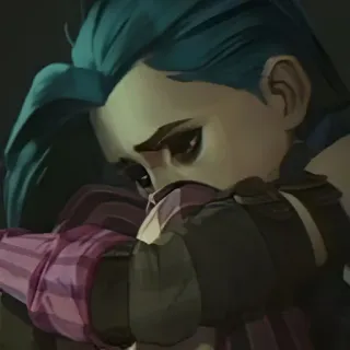 🕳 Jinx Arcane Arcano, Jinx, Triste, Piangendo, League of Legends telegram sticker