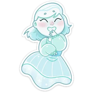 😄 призрак, девушка, милый, мультфильм, каваий, жуткий telegram sticker