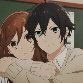 ♨️ Horimiya 动漫, 堀与宫村, 爱情, 角色, 校园, 拥抱, 情侣 whatsapp sticker