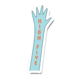 🖐 HIGH FIVE Tape m'en cinq, Célébration, Salutation, Main, Bleu whatsapp sticker