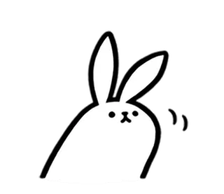 😊 lapin, mignon, animal, dessin animé, blanc, autocollant whatsapp sticker