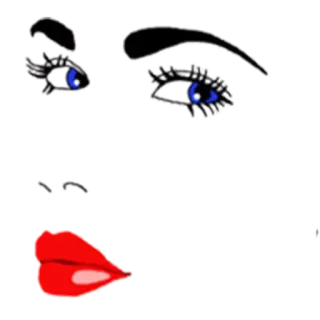😏 ojos, labios, cara, belleza, maquillaje telegram sticker
