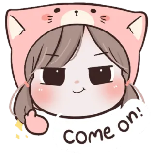 🐱 Come on! cartoon, anime, girl, middle finger, offensive, cute, kitty telegram sticker
