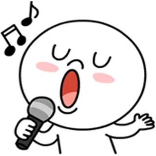 🎤 ร้องเพลง, ไมโครโฟน, ตัวการ์ตูน, บันเทิง, เพลง telegram sticker