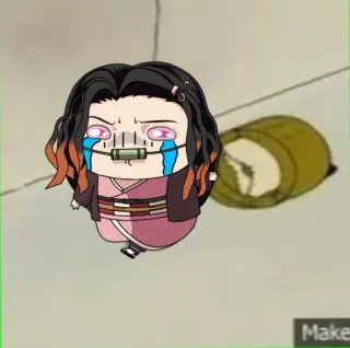 🙂 Nezuko Kamado Demon Slayer 动漫, 漫画, 祢豆子, 鬼灭之刃, 可爱, Q版 telegram sticker