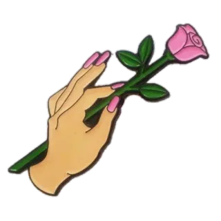 🌷 mano, rosa, flor, rosa, belleza, femenino telegram sticker