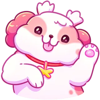 👋 dog, cute, puppy, kawaii, animal, sticker telegram sticker