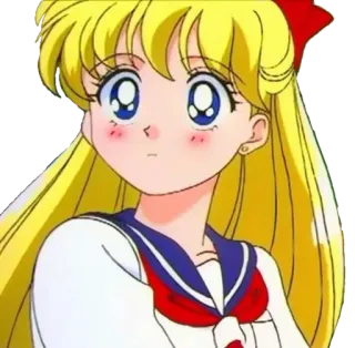 😳 Sailor Venus Sailor Moon อนิเมะ, ผู้หญิง, ผมบลอนด์, ชุดกะลาสี, การ์ตูน, ดวงตา, ตัวละคร telegram sticker