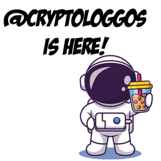 🔥 @CRYPTOLOGGOS IS HERE! นักบินอวกาศ, คริปโต, ชานมไข่มุก, อวกาศ, การ์ตูน telegram sticker