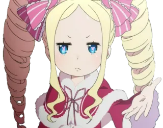🤙 Beatrice Re:Zero Аниме, Девушка, Милая, Блондинка, Хвостики, Самонадеянный telegram sticker