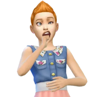 😱 sims, video game, making faces, child, cartoon telegram sticker
