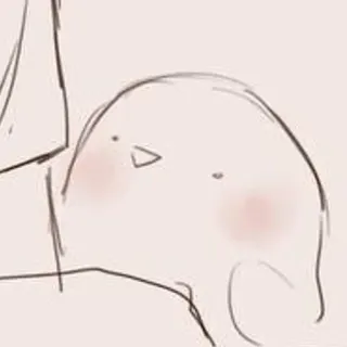 🦆 carino, uccello, blob, semplice, schizzo, animale telegram sticker