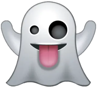 👻 ghost, emoji, spooky, tongue, halloween telegram sticker
