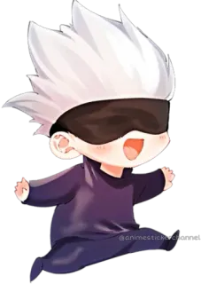 😁 Gojo Satoru Jujutsu Kaisen @animestickerchannel Anime, Manga, Personnage, Gojo, Kawaii, Chibi, Autocollant telegram sticker
