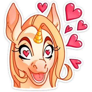 😃 unicorn, cinta, hati, lucu, binatang, sihir, fantasi whatsapp sticker