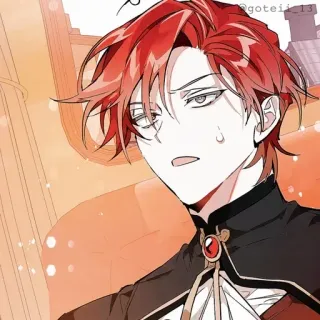 🍷 anime, mangá, cabelo ruivo, personagem telegram sticker