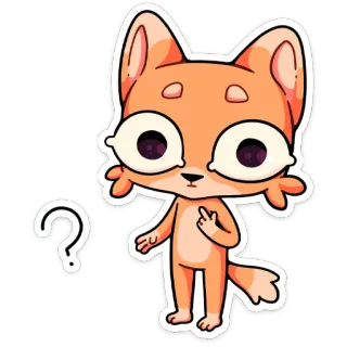 😳 ? renard, dessin animé, question, doigt d'honneur, offensant telegram sticker
