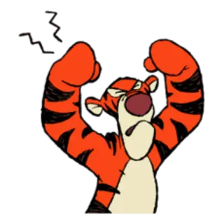 😠 Tigger Cartone animato, Arrabbiato, Personaggio, Tigro, Winnie the Pooh telegram sticker