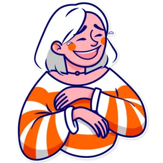 😂 Cartoon, Frau, Fröhlich, Lachend, Tränen, Freude, Sticker telegram sticker