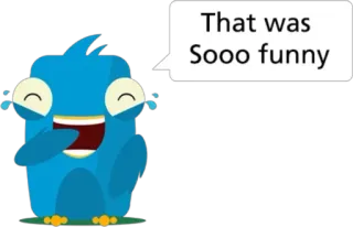 😄 That was
Sooo funny engraçado, rindo, pássaro, desenho, humor telegram sticker